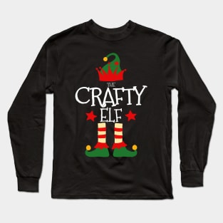 Crafty Elf Matching Family Group Christmas Party Pajamas Long Sleeve T-Shirt